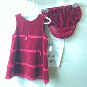 Talbots kids vintage, 2 pc. lined, sleeveless, infant 18 month Christmas dress